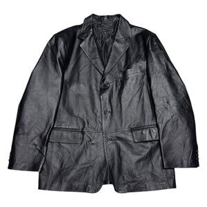 CROFT & BARROW GENUINE LEATHER Designer Business Casual Coat Jacket Mens XL